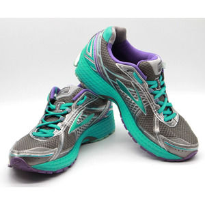 Brooks Womens Defyance 9 Running Shoes Grey/Teal/ Purple 1202051B016 Size 11.5 B